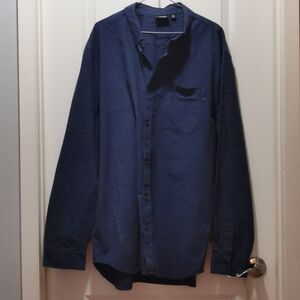 Men's Navy Casual Button-Down Shirt